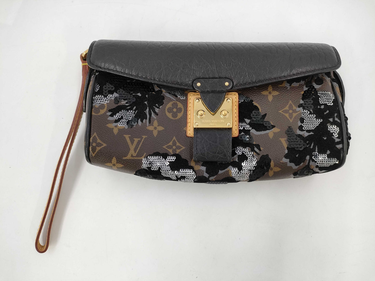 LOUIS VUITTON Vernis Monogram Fleur de Je Manège Clutch Bag