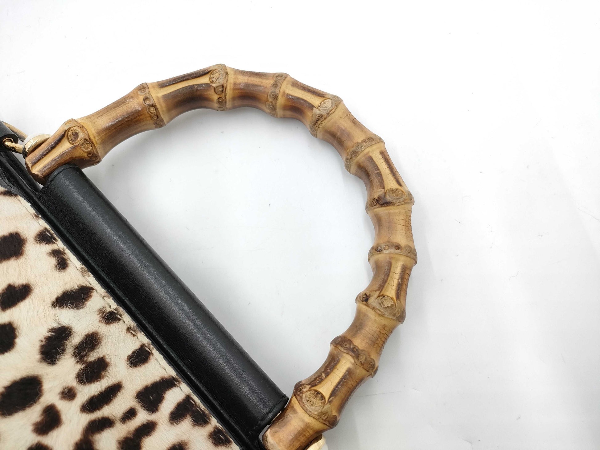 GUCCI GUCCI 459076 Horsehair Bamboo Bag