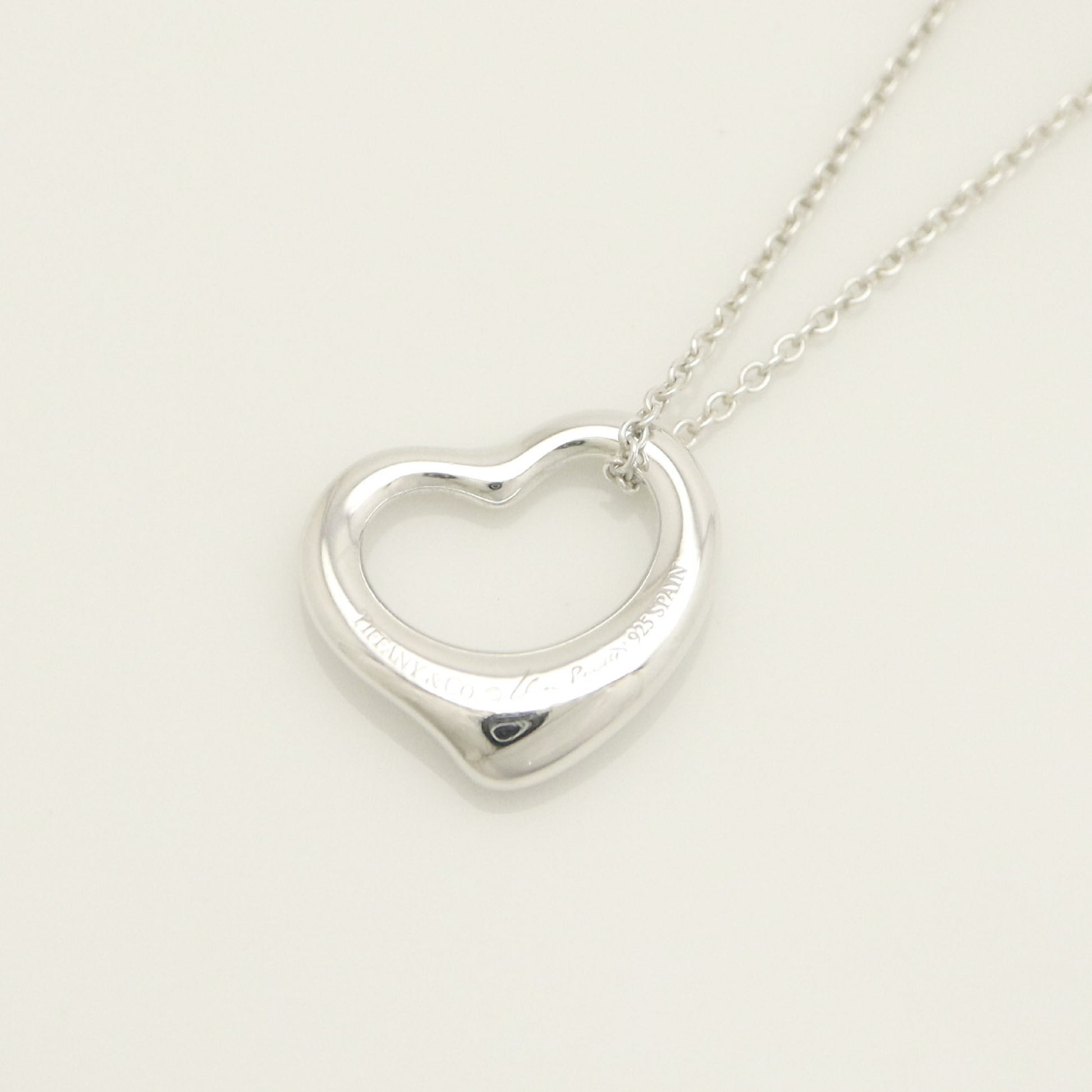 Tiffany&Co. Tiffany&Co. Tiffany&Co. TIFFANY&Co. Open Heart 16mm Elsaperetti Necklace Silver 925 SV925 Weight 3.70g Necklace