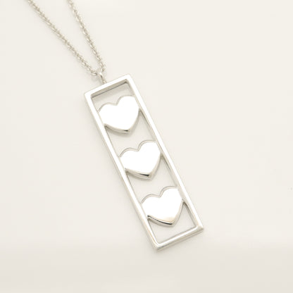 Tiffany&Co. Tiffany&Co. Tiffany&Co. Triple Heart Plate Necklace Pendant Silver925 SV925 Weight 9.26g Necklace