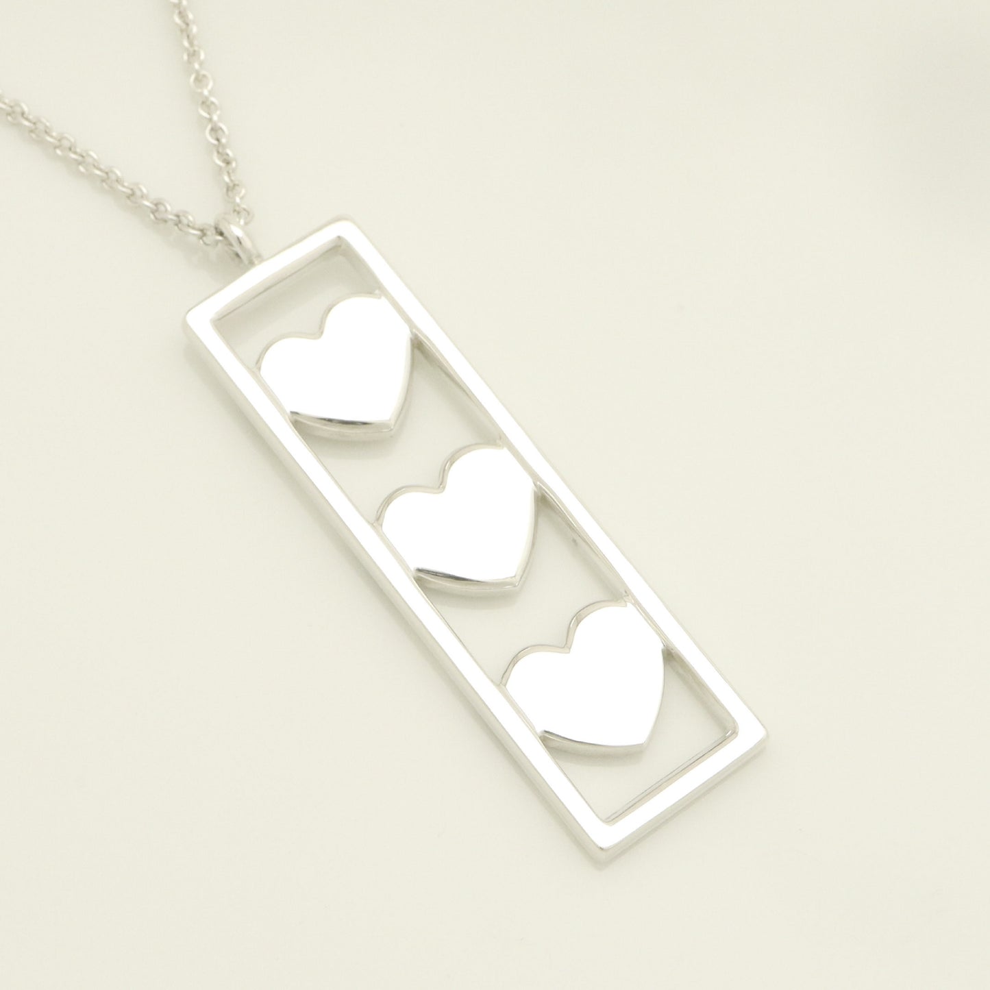 Tiffany&Co. Tiffany&Co. Tiffany&Co. Triple Heart Band Plate Necklace Silver925 SV925 Weight 9.35g Necklace