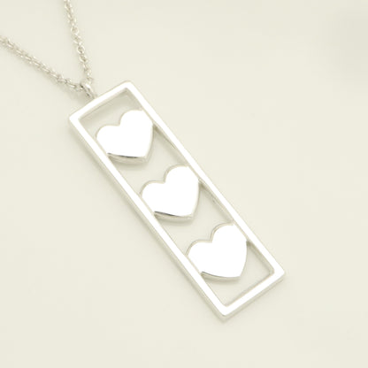 Tiffany&Co. Tiffany&Co. Tiffany&Co. Triple Heart Band Plate Necklace Silver925 SV925 Weight 9.35g Necklace
