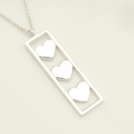 Tiffany&Co. Tiffany&Co. Tiffany&Co. Triple Heart Band Plate Necklace Silver925 SV925 Weight 9.35g Necklace