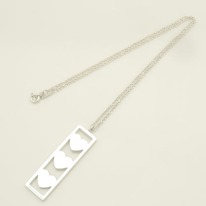 Tiffany&Co. Tiffany&Co. Tiffany&Co. Triple Heart Band Plate Necklace Silver925 SV925 Weight 9.35g Necklace