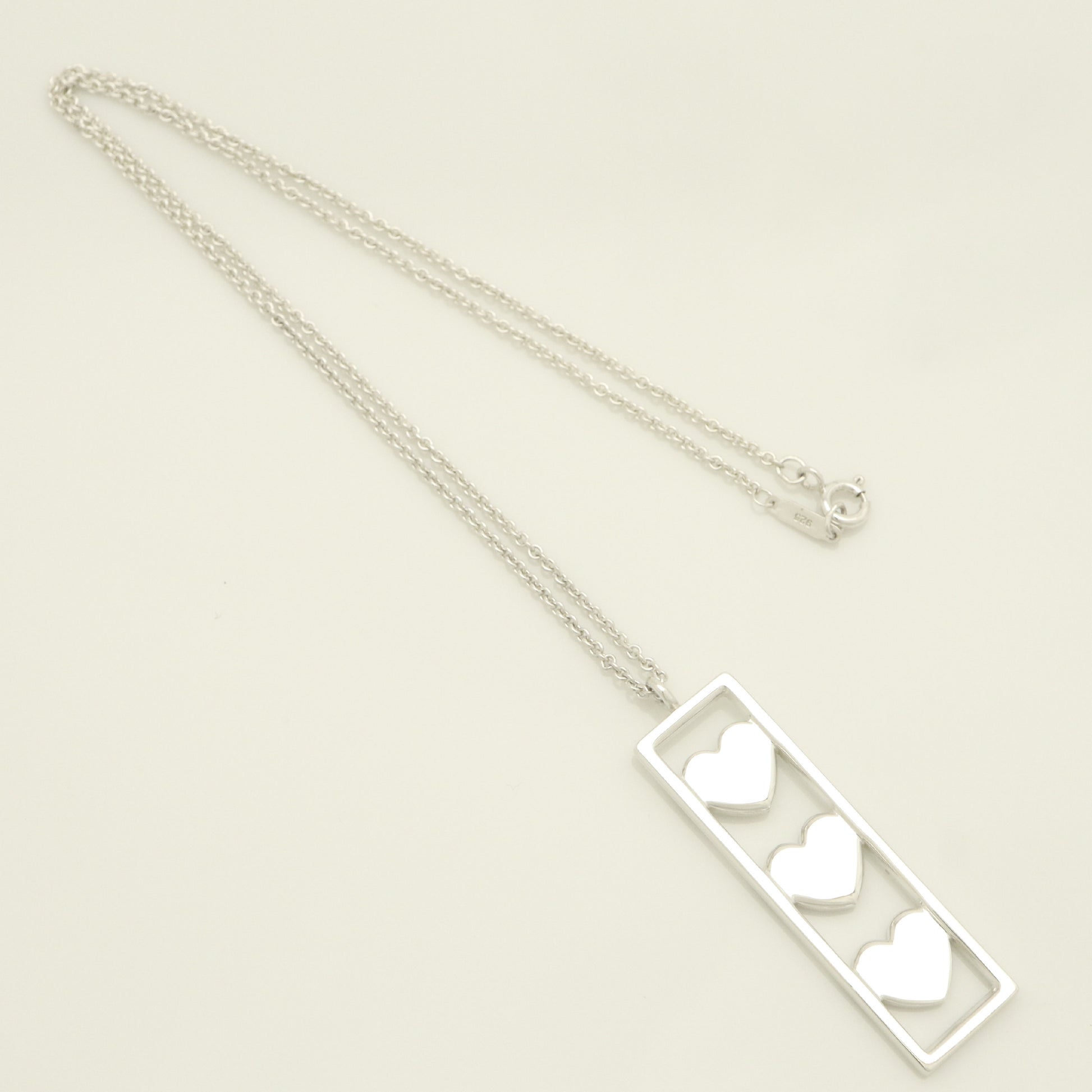 Tiffany&Co. Tiffany&Co. Tiffany&Co. Triple Heart Band Plate Necklace Silver925 SV925 Weight 9.35g Necklace
