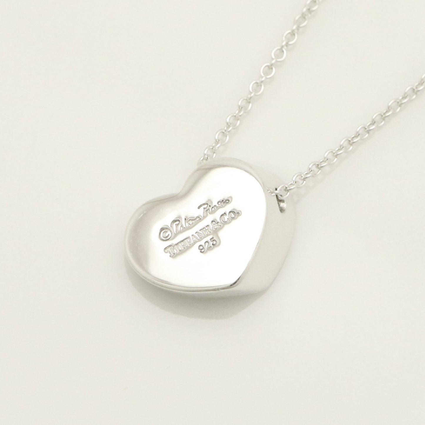 Tiffany&Co. Tiffany&Co. Tiffany&Co. Tiffany&Co. Modern Heart 1P Pink Sapphire Necklace Silver 925 SV925 Weight 4.28g Necklace