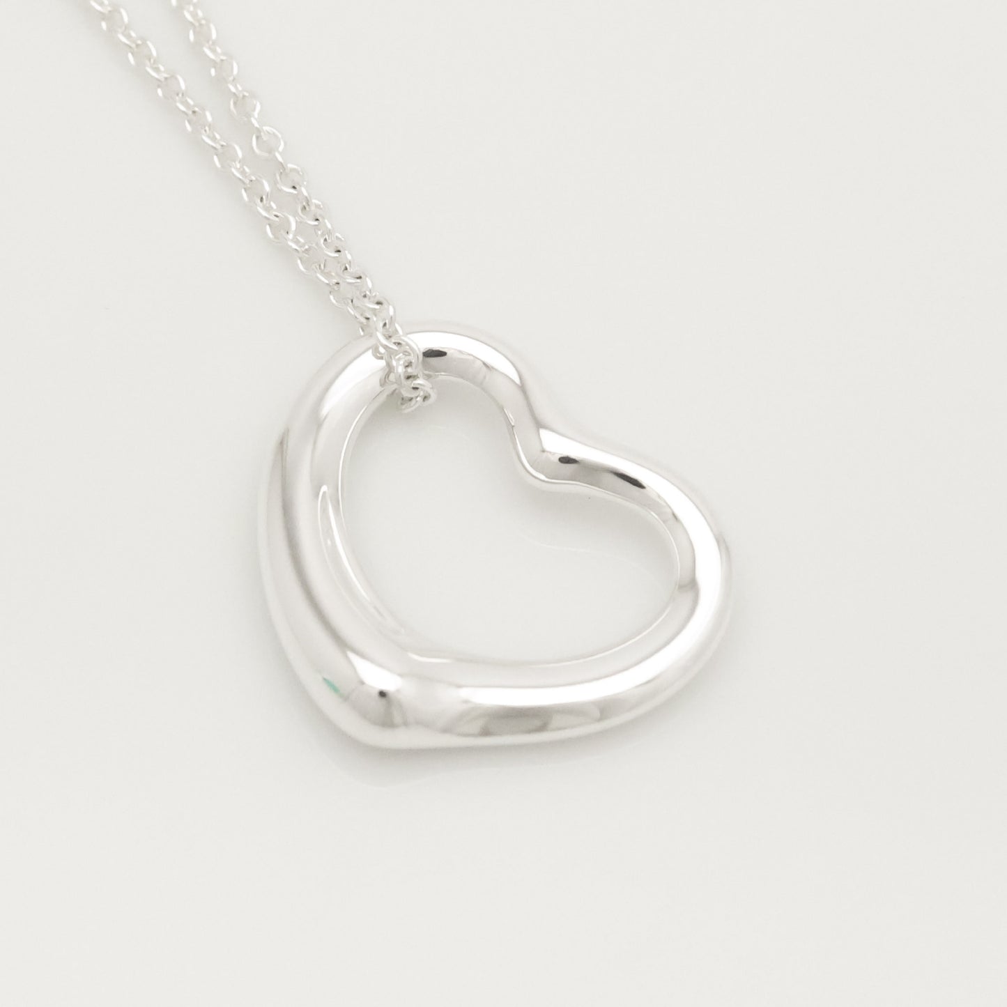 Tiffany&Co. Tiffany&Co. Tiffany&Co. TIFFANY&Co. Open Heart 22mm Elsa Peretti Necklace Silver 925 SV925 Weight 6.65g Necklace
