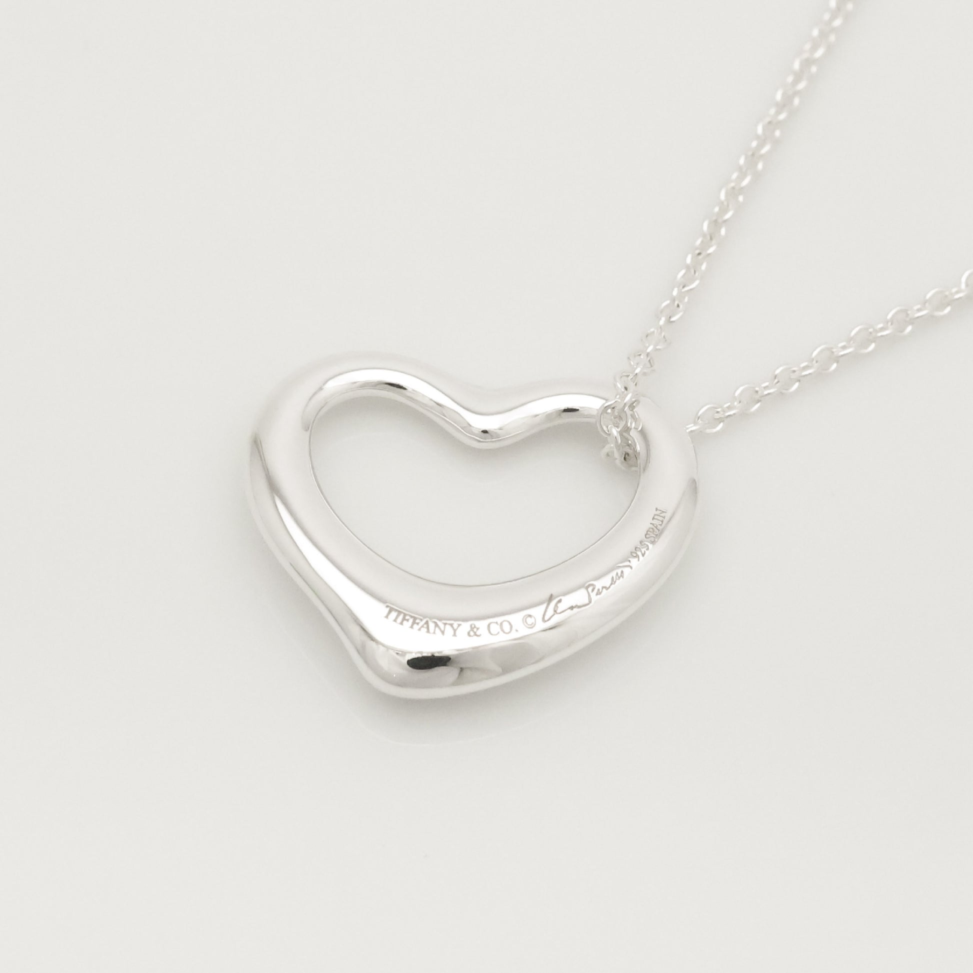 Tiffany&Co. Tiffany&Co. Tiffany&Co. TIFFANY&Co. Open Heart 22mm Elsa Peretti Necklace Silver 925 SV925 Weight 6.65g Necklace