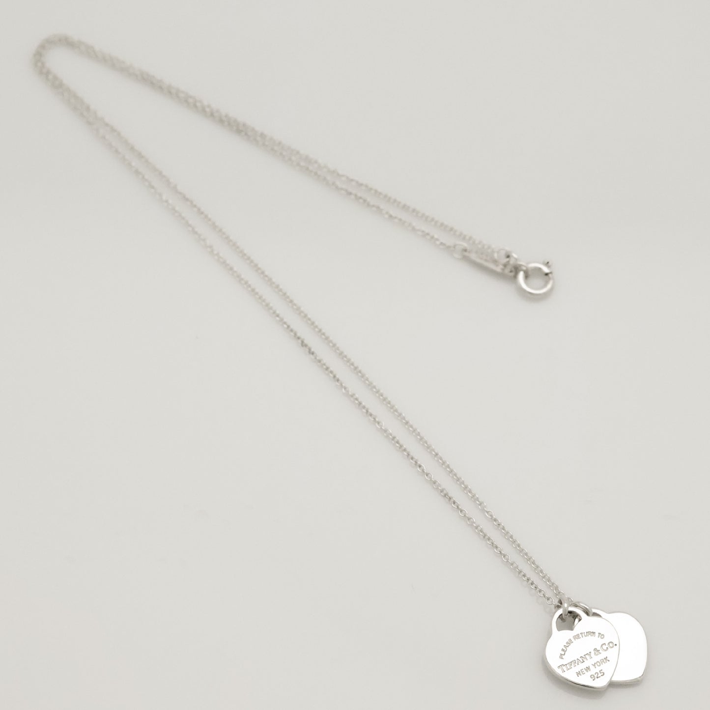 Tiffany&Co. Tiffany&Co. Tiffany&Co. Tiffany&Co. Return to Tiffany Mini Double Heart Tag Necklace Silver 925 SV925 Weight 2.84g Necklace