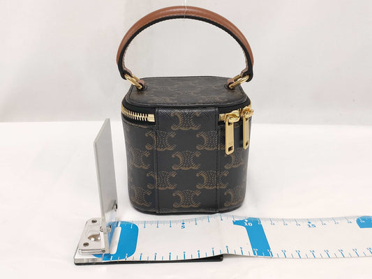 CELINE Triomphe Mini Vanity Shoulder Bag with Strap
