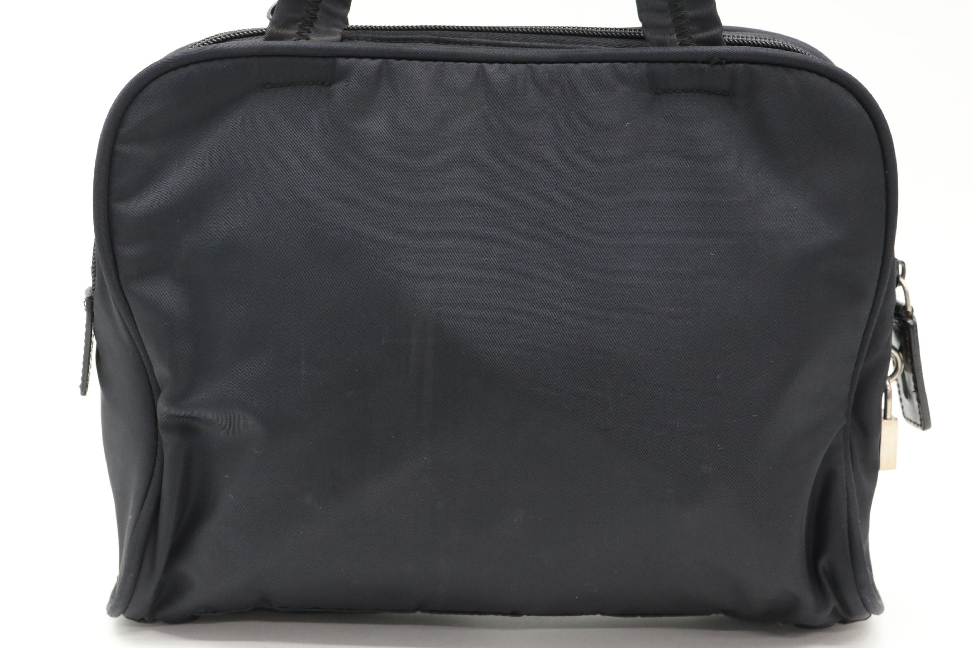 PRADA nylon handbag with triangular logo plate