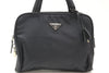 PRADA nylon handbag with triangular logo plate
