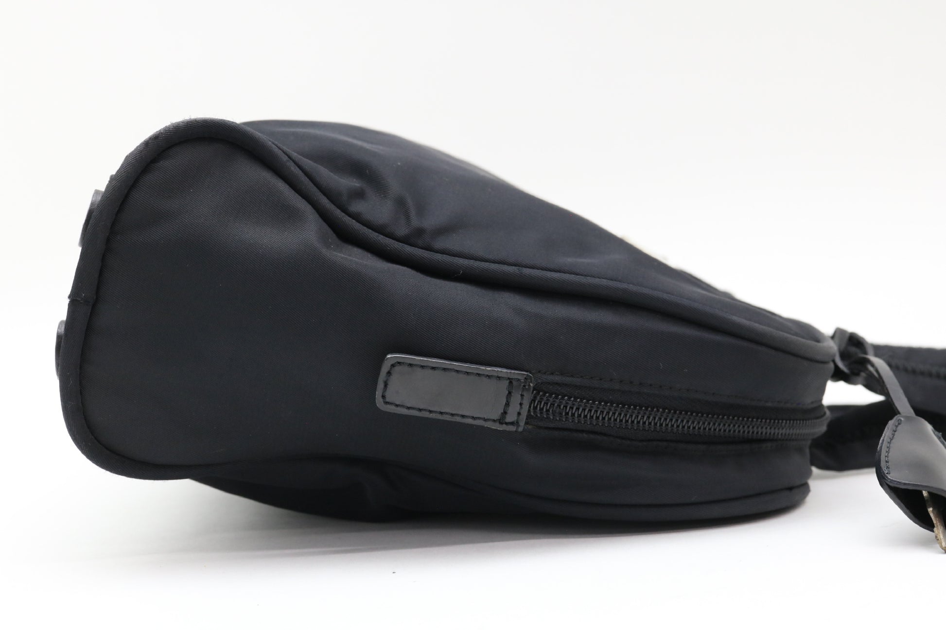 PRADA nylon handbag with triangular logo plate