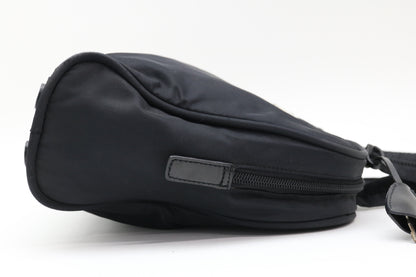 PRADA nylon handbag with triangular logo plate
