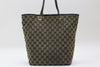GUCCI GG Canvas Leather Tote Bag