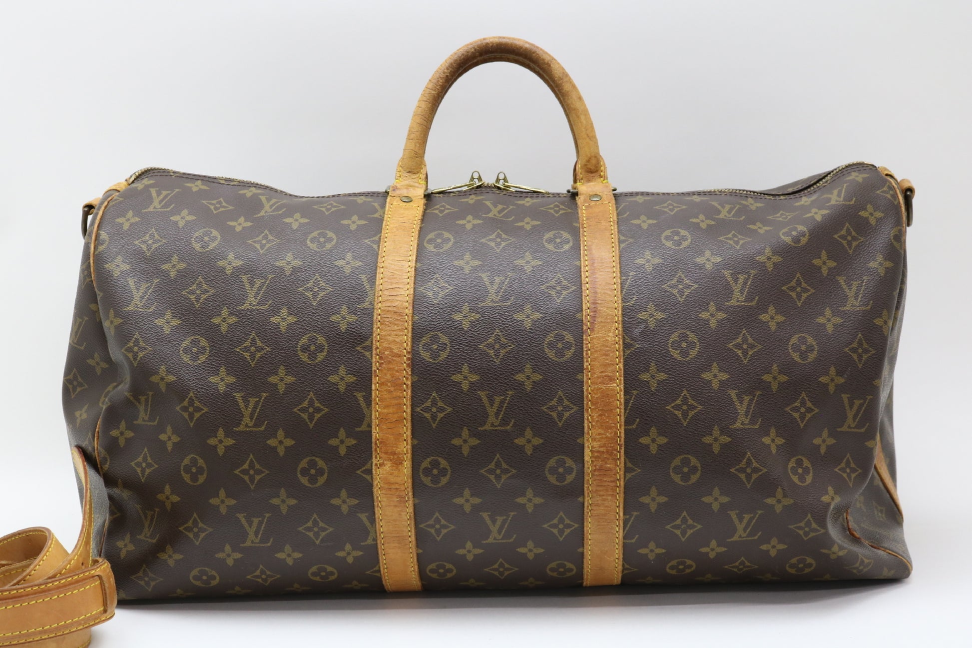 LOUIS VUITTON Monogram Keepall Bandouliere 55 Boston Bag