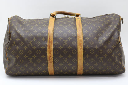 LOUIS VUITTON Monogram Keepall Bandouliere 55 Boston Bag