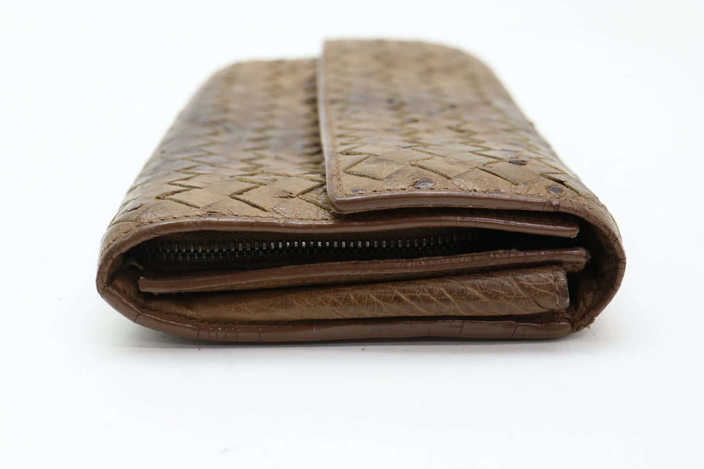 BOTTEGA VENETA Intrecciato Ostrich Intrecciato Wallet