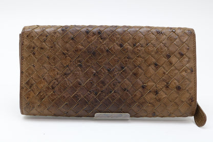 BOTTEGA VENETA Intrecciato Ostrich Intrecciato Wallet