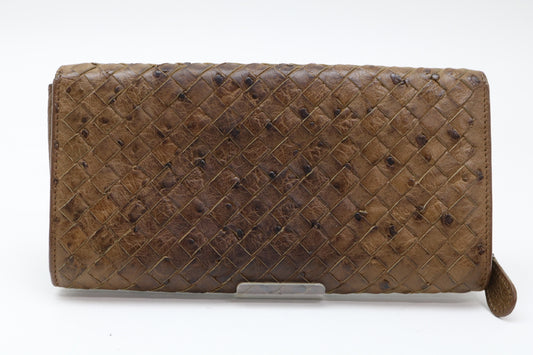 BOTTEGA VENETA Intrecciato Ostrich Intrecciato Wallet