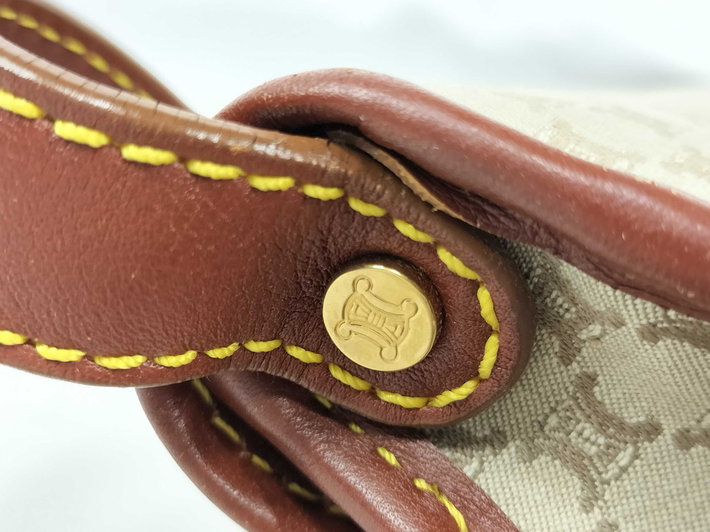 CELINE One-Shoulder Canvas Macadam Shoulder Bag