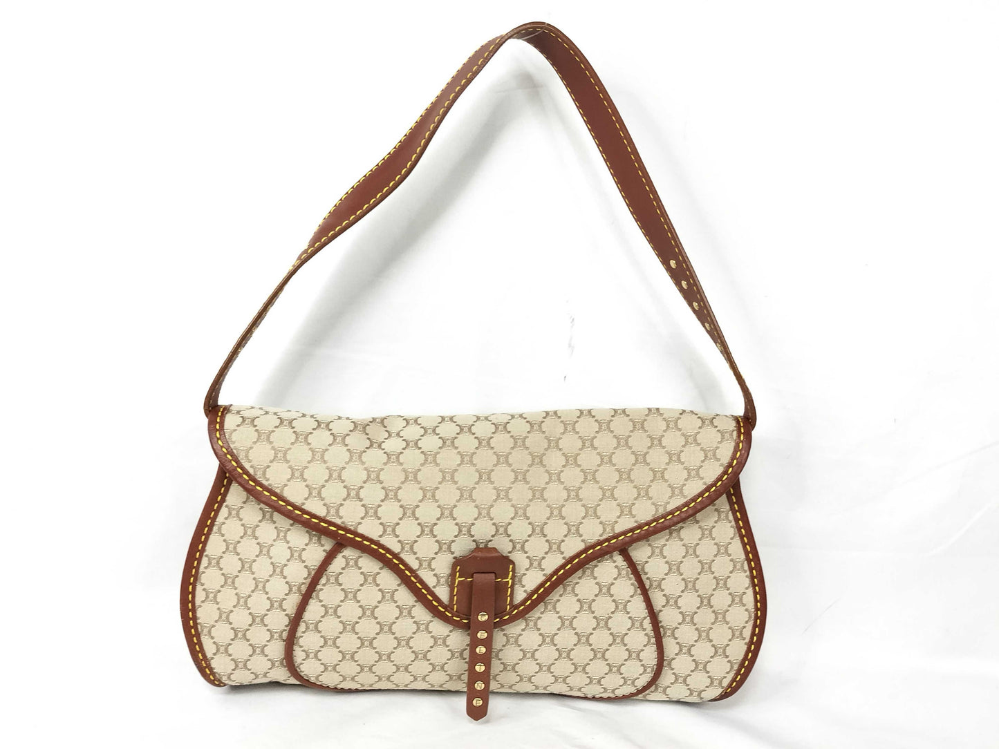 CELINE One-Shoulder Canvas Macadam Shoulder Bag