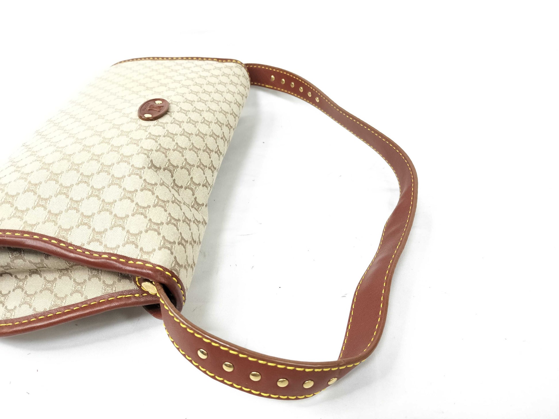 CELINE One-Shoulder Canvas Macadam Shoulder Bag