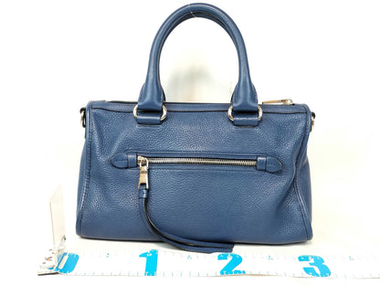 PRADA Vitello 2-Way Blue Handbag