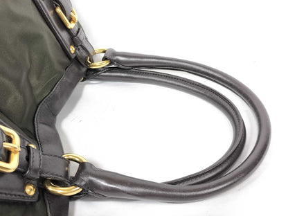 PRADA Nylon Prada Nylon Jacquard Khaki Handbag