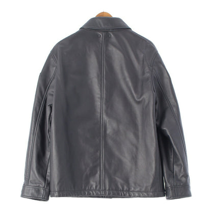 LOUIS VUITTON Men's Leather Jacket/Blouson with Logo Patch and Monogram in Black