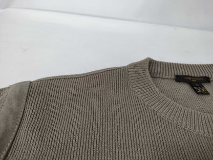 LOUIS VUITTON Knit Top with Suede Trim, Size L