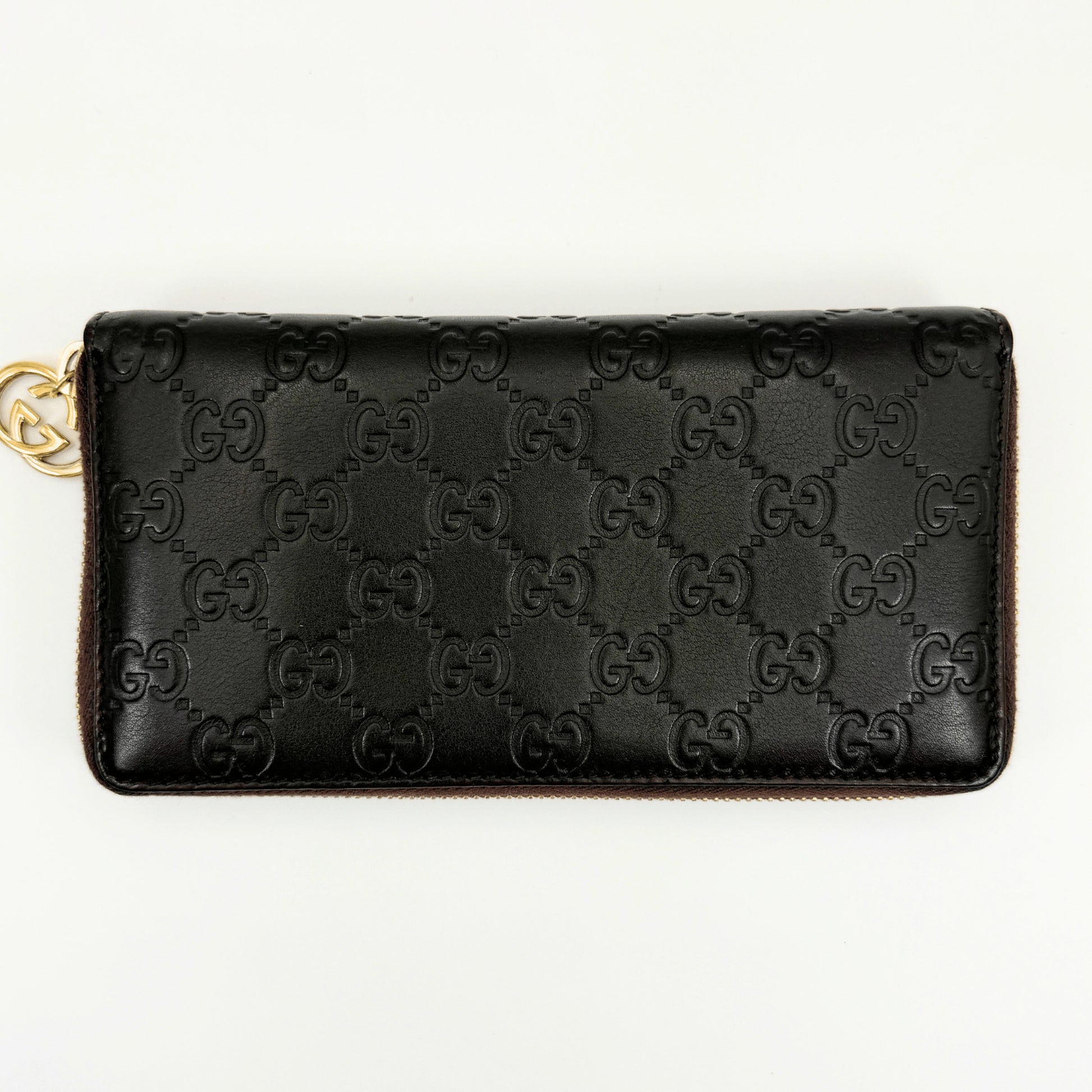 GUCCI Guccissima Leather Zip-Around Long Wallet with Dust Bag and Box