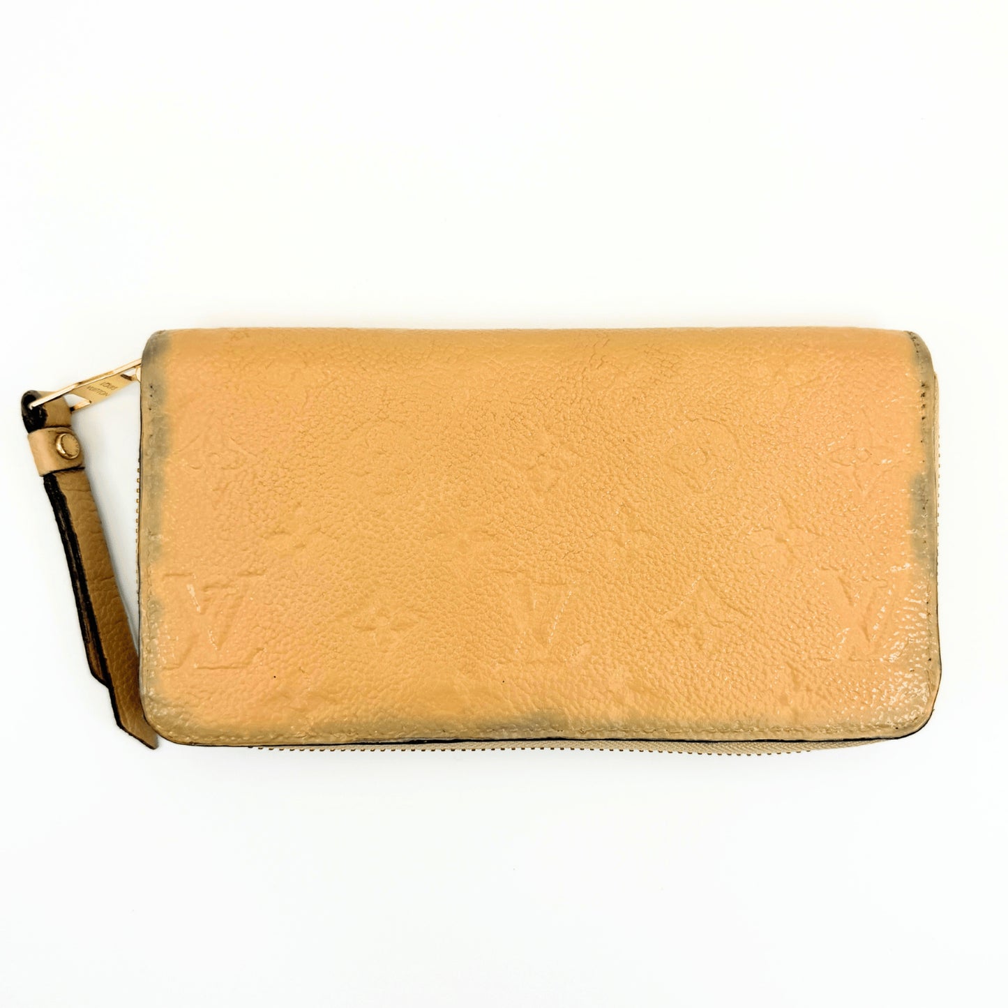 LOUIS VUITTON Monogram Empreinte Zippy Wallet, Beige, M61866.
