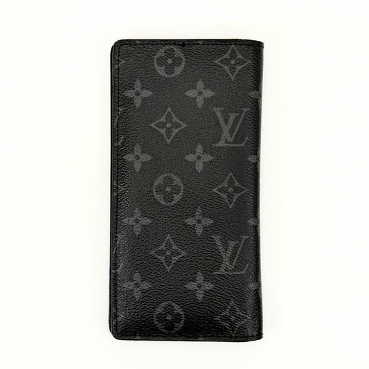 LOUIS VUITTON Monogram Eclipse Portefeuille Brazza Bifold Long Wallet M61697 Wallet