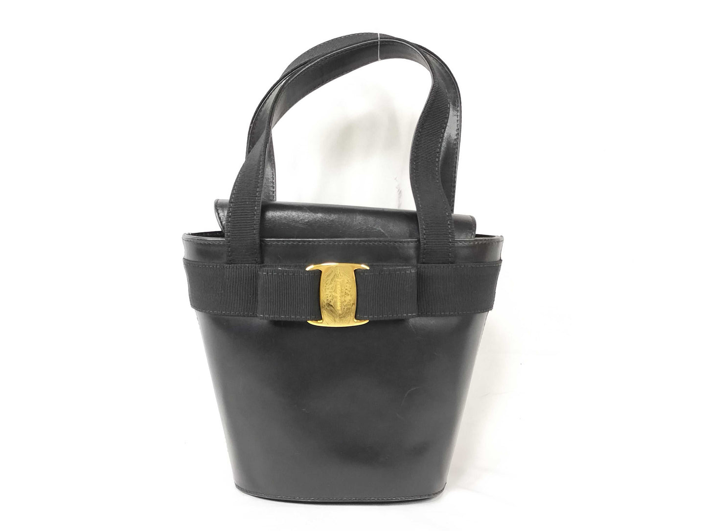 Salvatore Ferragamo Vara Vara Leather Handbag with Gold Hardware BA216161