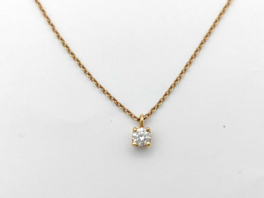 Tiffany & Co. Solitaire 1PD PG Au750 1.7g Necklace 