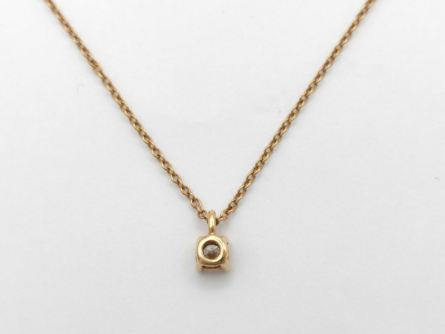 Tiffany & Co. Solitaire 1PD PG Au750 1.7g Necklace 