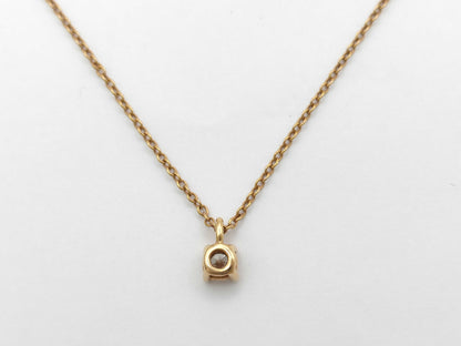 Tiffany & Co. Solitaire 1PD PG Au750 1.7g Necklace 