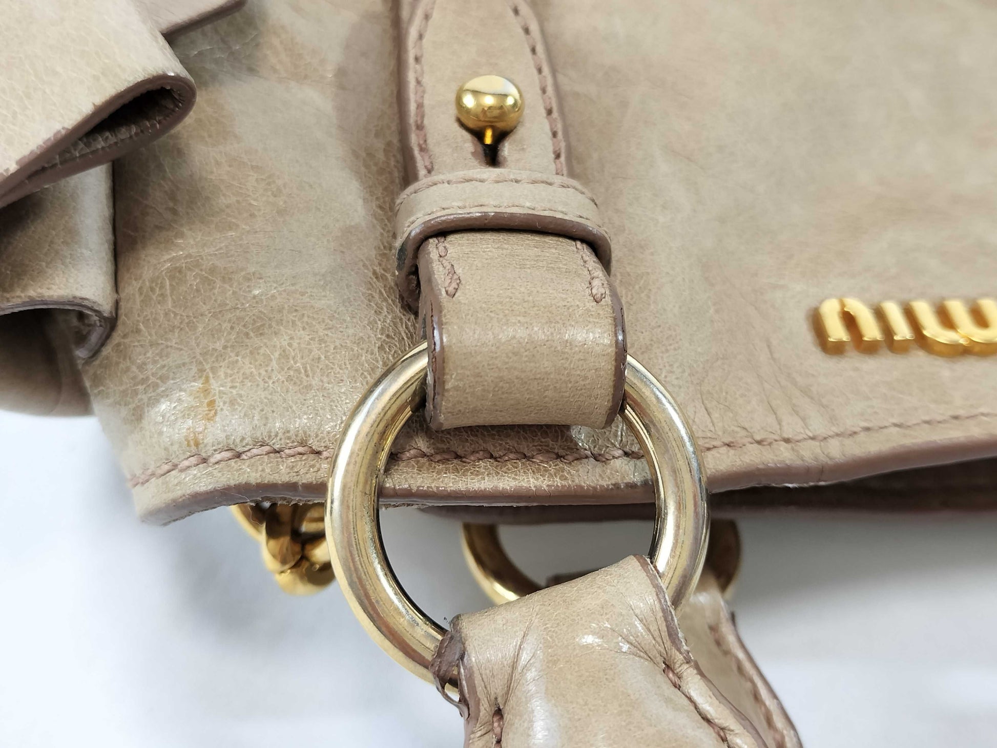 Miu Miu Vitello Shine 2-Way Shoulder Handbag