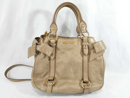 Miu Miu Vitello Shine 2-Way Shoulder Handbag