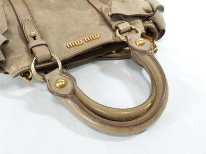 Miu Miu Vitello Shine 2-Way Shoulder Handbag