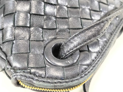 BOTTEGA VENETA Intrecciato Fringe Shoulder Bag in Navy