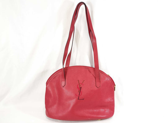 Yves Saint Laurent Cassandra Logo Stitch Round Tote Bag