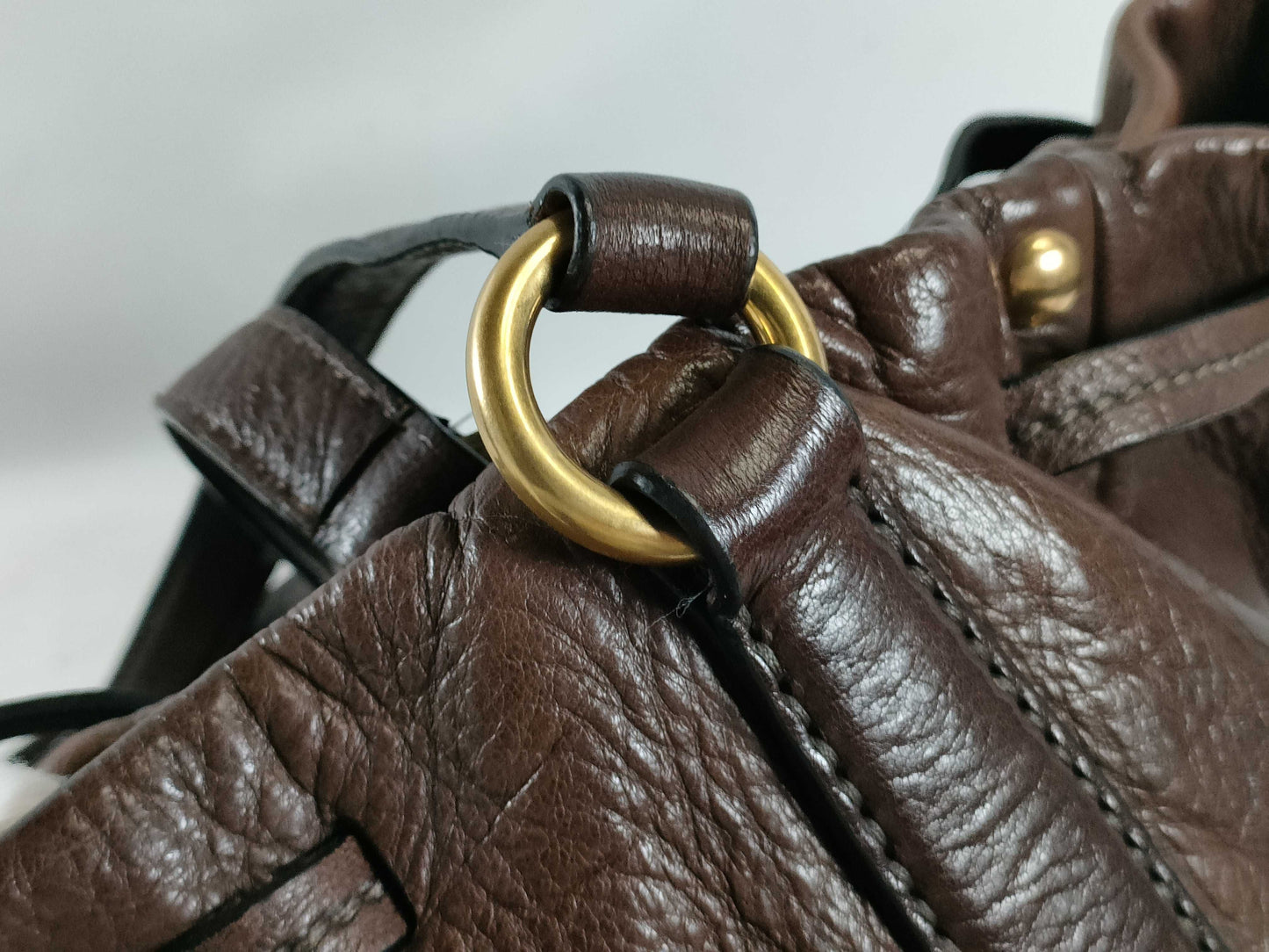 Miu Miu Studded Leather Tote Bag