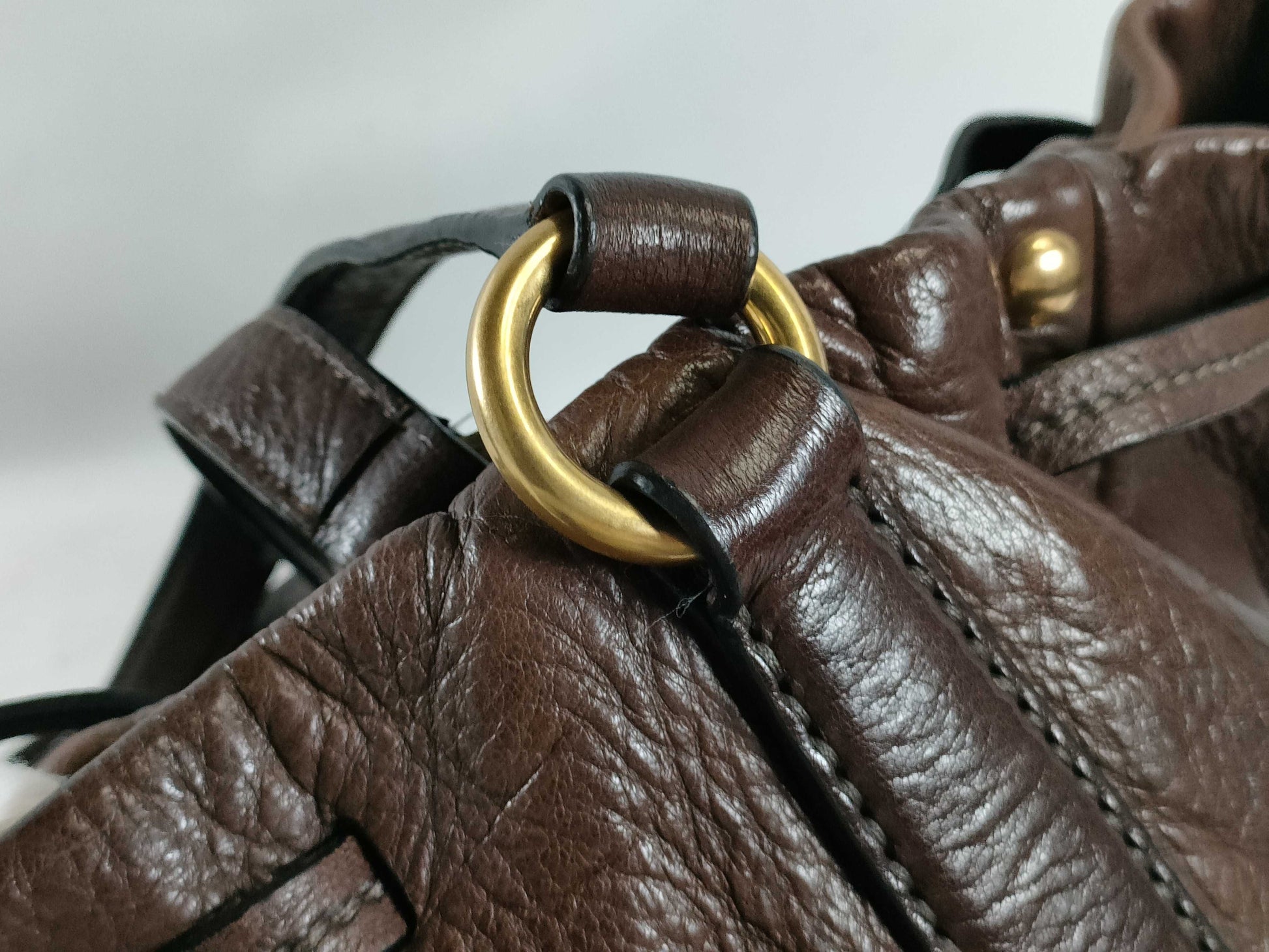 Miu Miu Studded Leather Tote Bag