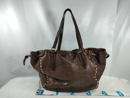Miu Miu Studded Leather Tote Bag