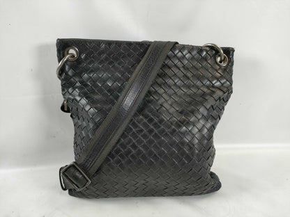 BOTTEGA VENETA Intrecciato Sacoche Black Shoulder Bag