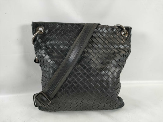 BOTTEGA VENETA Intrecciato Sacoche Black Shoulder Bag