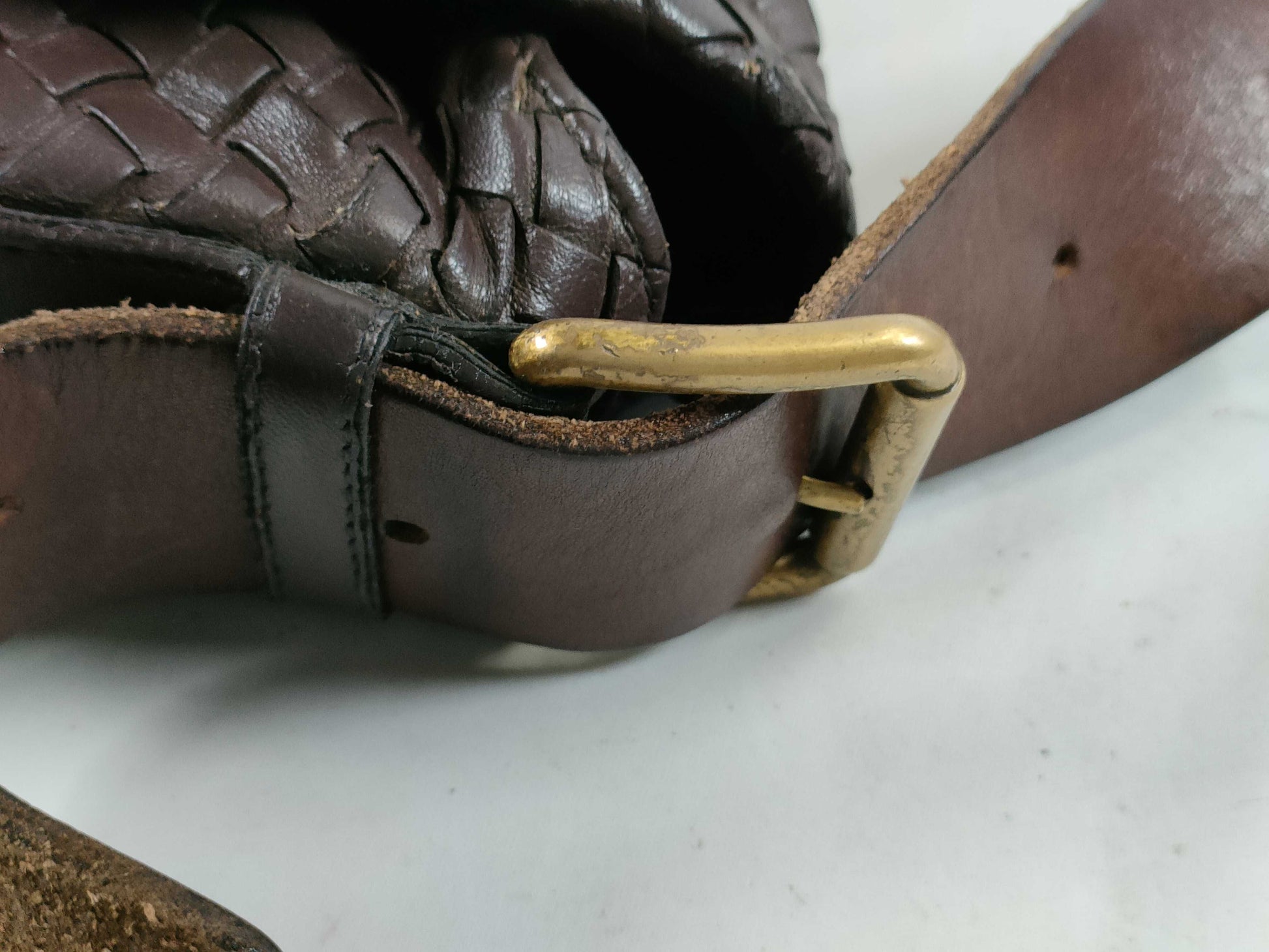 BOTTEGA VENETA Intrecciato Leather Messenger Bag Shoulder Bag