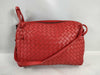 BOTTEGA VENETA Intrecciato Leather Shoulder Bag in Red